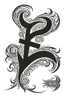 Cross crown wings spread wide tattoo design idea