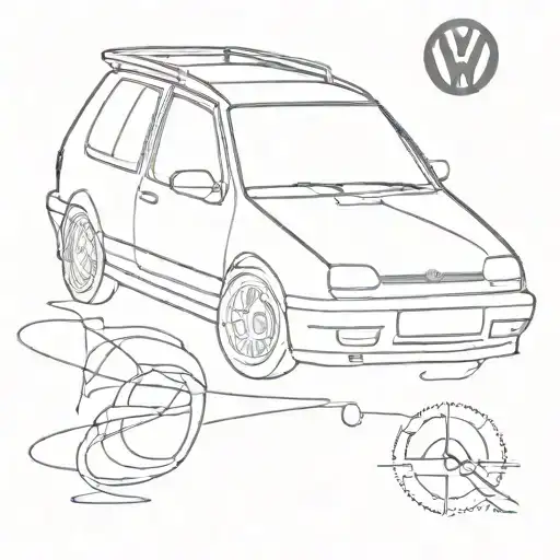 Volkswagen Golf MK4 tattoo design idea