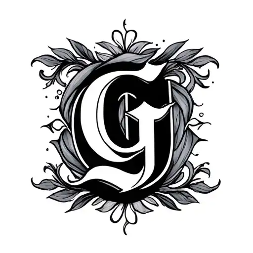Cursive G tattoo design idea