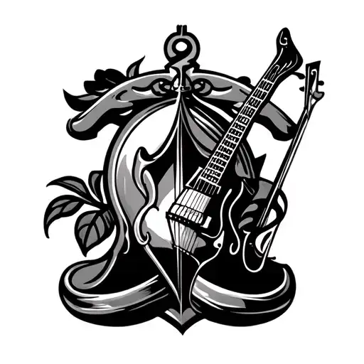 music, law, fitness symbols tattoo design idea