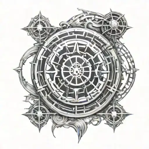 star wars imperial logo surrounded tattoo design idea