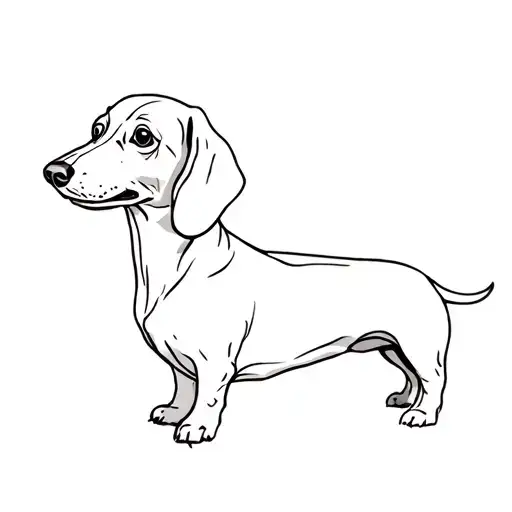 Dachshund full body tattoo design idea