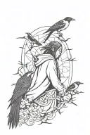 Itachi Uchiha with crows tattoo design idea