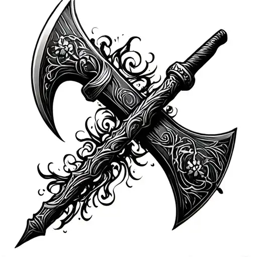 Battleaxe tattoo design idea