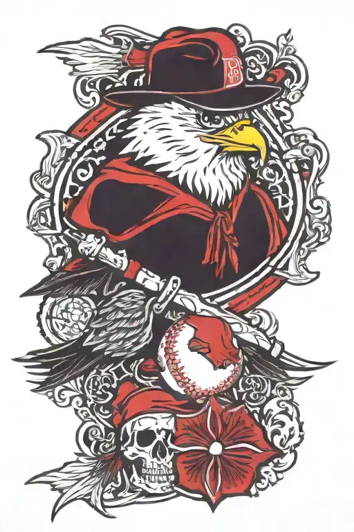 boston red sox, bats , chrome hearts  tattoo design idea