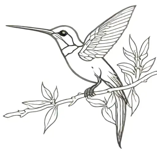 Serendipity, colibri gracefully perched tattoo design idea