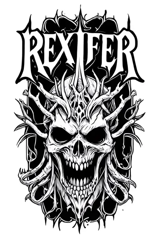 "REXIFER" demonic font tattoo tattoo design idea