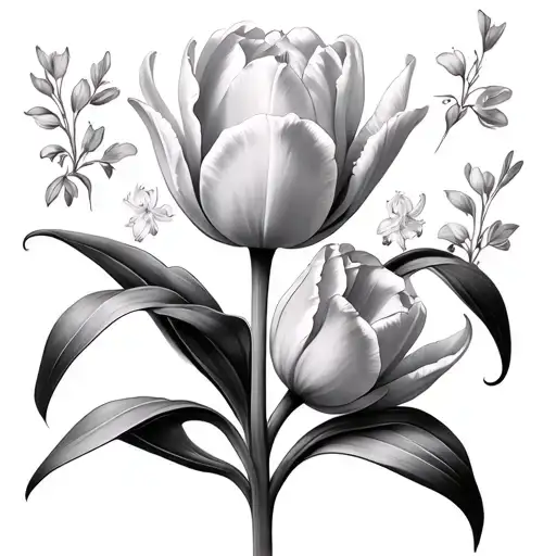 tulip and hyacinth flower tattoo tattoo design idea