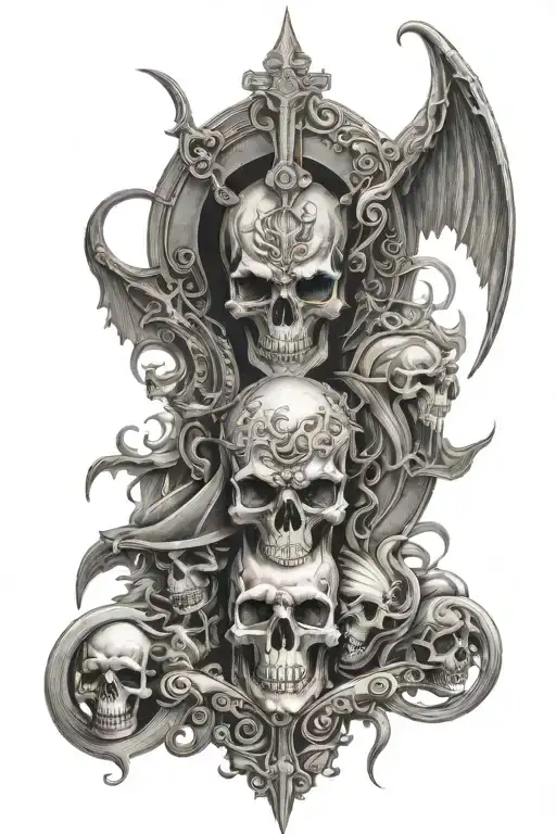 heaven vs hell tattoo design idea