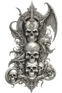 heaven vs hell tattoo design idea