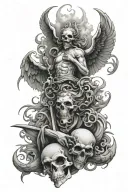 heaven vs hell tattoo design idea