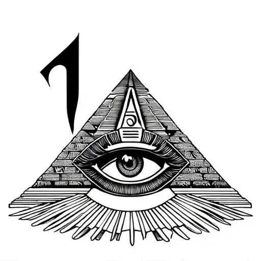 eye of horus in front of pyramid tattoo design idea