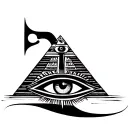 eye of horus in front of pyramid tattoo design idea