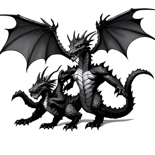 king ghidorah and mothra couple tattoos tattoo design idea