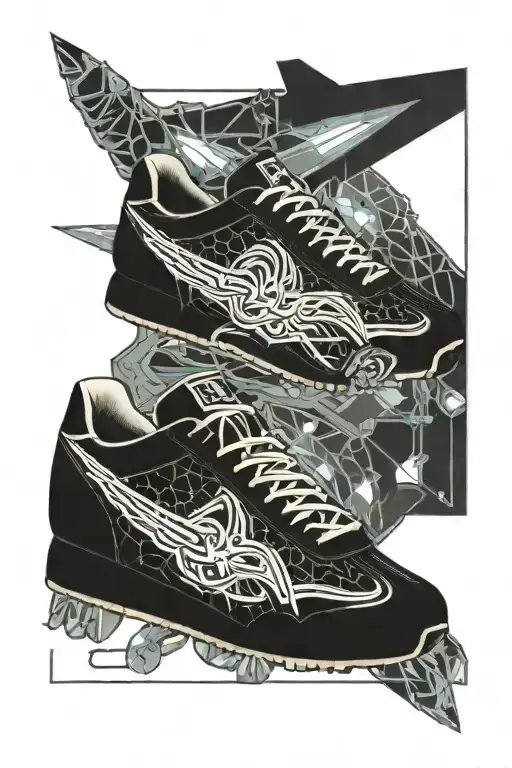 cortez shoes and a lowrider car  tattoo design idea