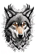 wolf and eagle   tattoo design idea