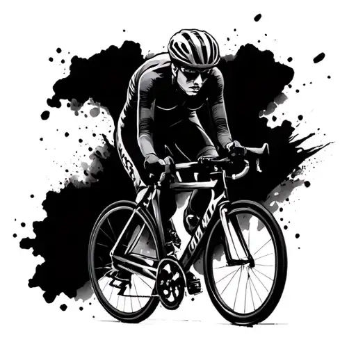 London to Paris cycling event horizon surrounded tattoo design idea