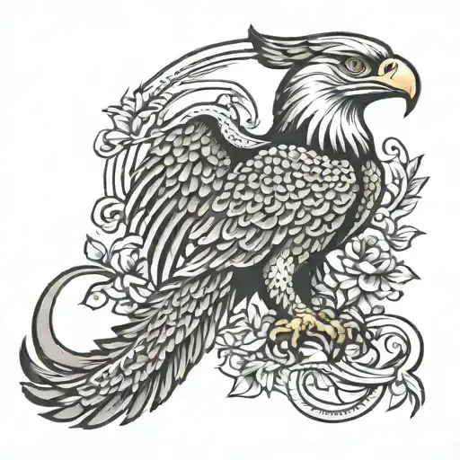 Mexican eagle and snake tattoo design idea