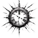 Broken Roman Numeral Clock tattoo design idea