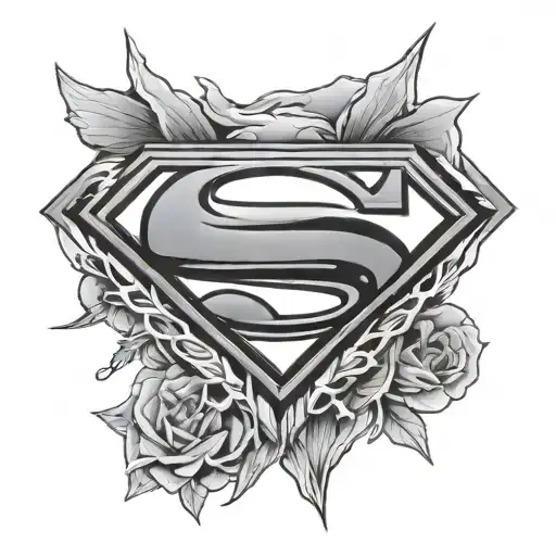mike evens superman symbol tattoo design idea