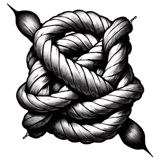 create a small tattoo with 4 maritime knots. for 4 people who work together in a black and grey style.  tattoo design idea