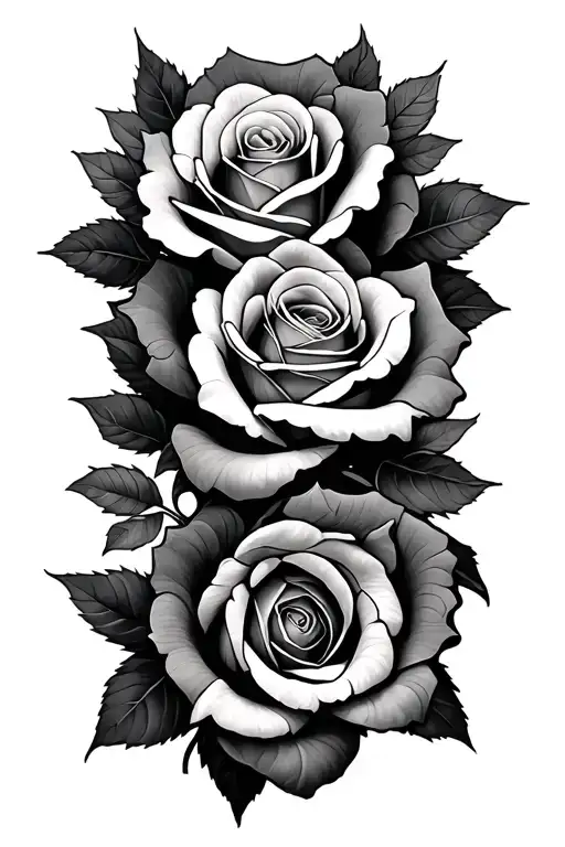 "Stephanie" roses intertwined tattoo design idea