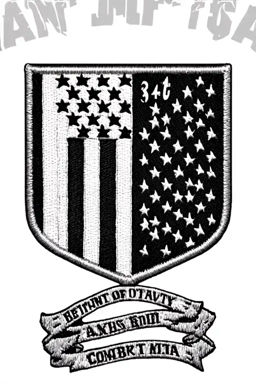 American flag and 34th infantry division combat patch tattoo design idea
