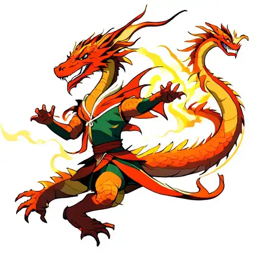 avatar last airbender dancing dragons tattoo design idea