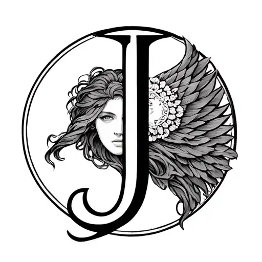 Hidden J virgo zodiac sign tattoo design idea