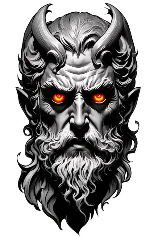 hades Greek god evil glowing eyes  tattoo design idea