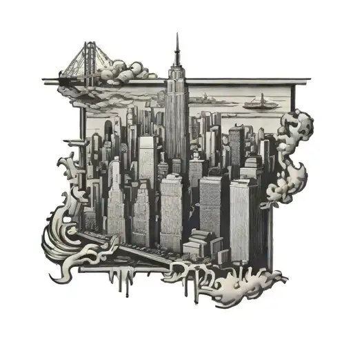 nyc skyline tattoo design idea