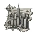 nyc skyline tattoo design idea