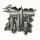 nyc skyline tattoo design idea