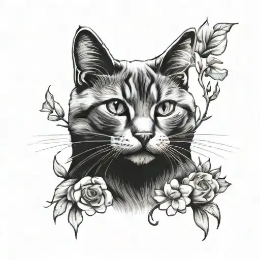 Cat Memorial tattoo design idea