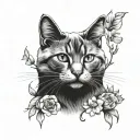 Cat Memorial tattoo design idea