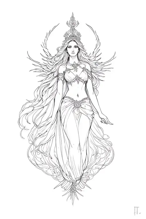 fortuna goddess tattoo design idea