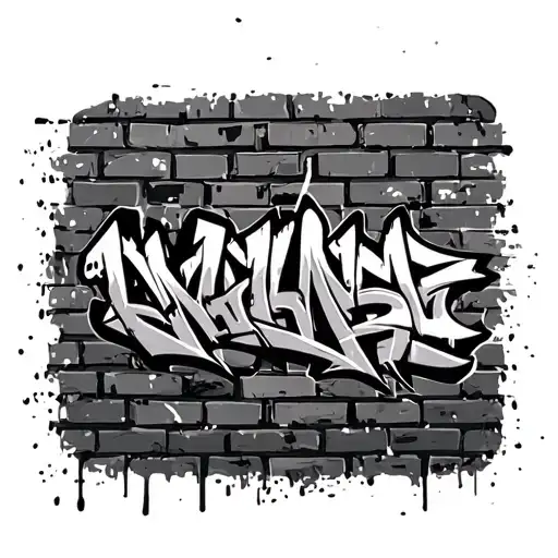 graffiti brick wall tattoo design idea