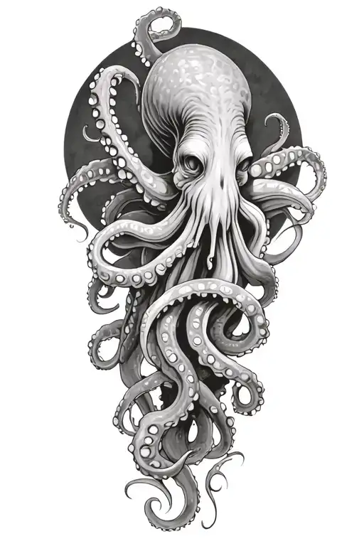 octopus wrapping its tentacles tattoo design idea