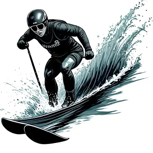 water skiing tattoo design idea