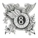 888 angel number tattoo design idea