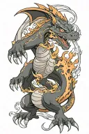 charizard and flames  tattoo design idea