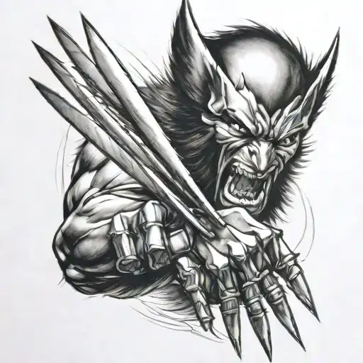 wolverine claws slash tattoo design idea
