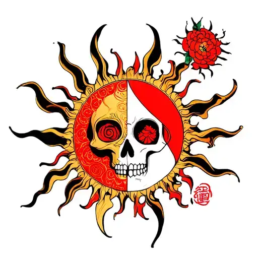 sun of death (half radiant half corrupt) tattoo design idea