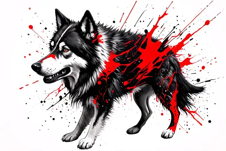half sheepdog half wolf tattoo design idea