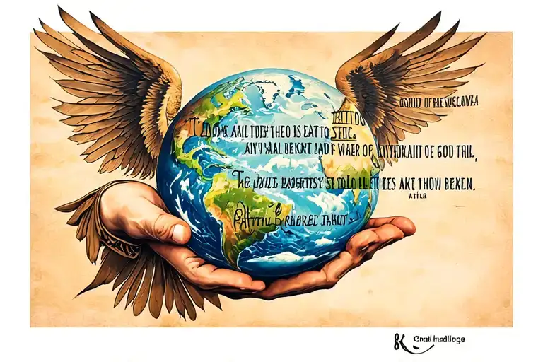 quotes of god atlas holding tattoo design idea