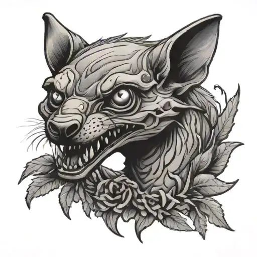 Cryptid Chupacabra tattoo design idea