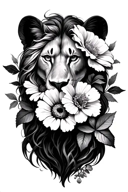 leo and Virgo with July and September birth flowers tattoo design idea