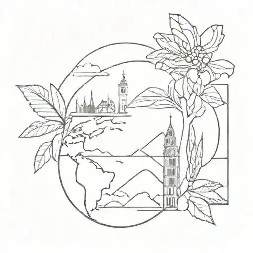 travel, makeup explore tattoo design idea