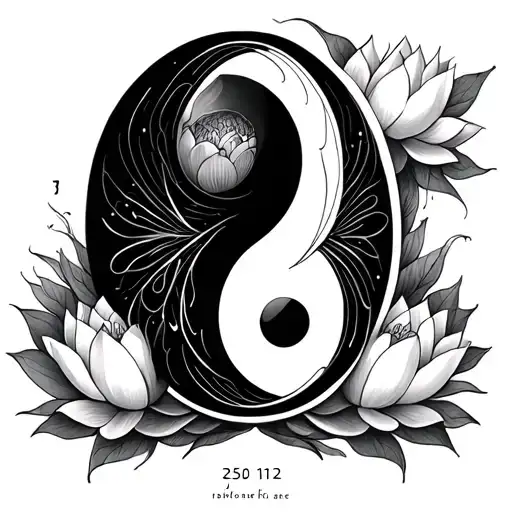 Yin-Yang Circle + Infinity + Lotus using this date 250125 tattoo design idea