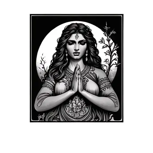 My Prayer Woman Lue Willie tattoo design idea